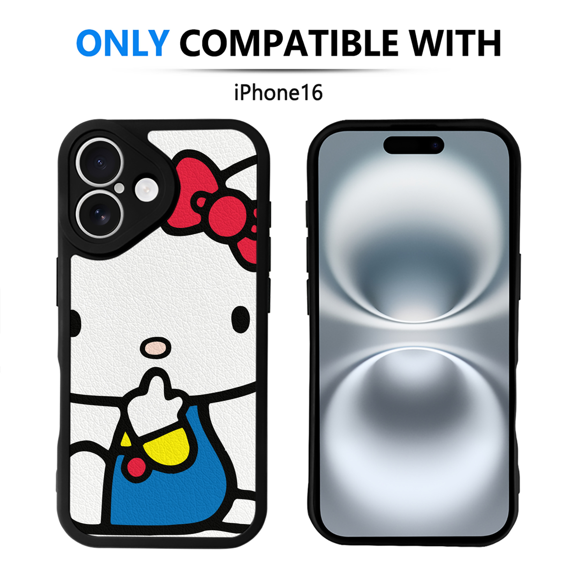 （画像用） Hello Kitty ハローキティ 【iPhone 16シリーズ対応】シリコンスマホケース（レザー調） 材質：シリコン